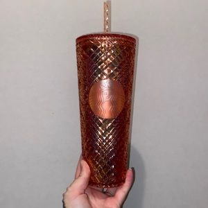 Starbucks 2021 Holiday Rose Gold Jeweled Cup
